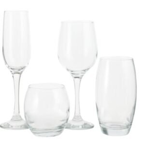 Set vasos y copas de vidrio con 24 piezas
